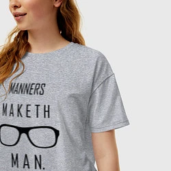 Футболка оверсайз женская Kingsman: Manners maketh man, цвет: меланж — фото 2