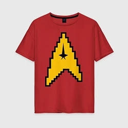 Футболка оверсайз женская Star Trek: 8 bit, цвет: красный