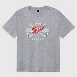 Футболка оверсайз женская Detroit Red Wings: Est.1926, цвет: меланж