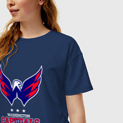 Футболка оверсайз женская Washington Capitals, цвет: тёмно-синий — фото 2