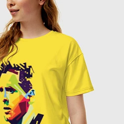 Футболка оверсайз женская Lionel Messi: fun-art, цвет: желтый — фото 2