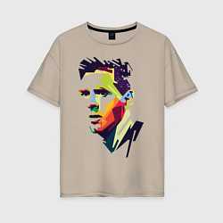 Футболка оверсайз женская Lionel Messi: fun-art, цвет: миндальный