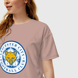 Футболка оверсайз женская Leicester City FC, цвет: пыльно-розовый — фото 2