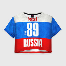Футболка 3D укороченная женская Russia: from 89, цвет: 3D-принт