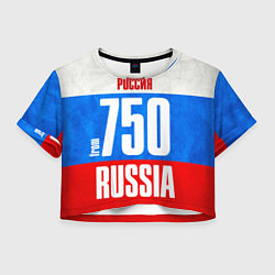 Футболка 3D укороченная женская Russia: from 750, цвет: 3D-принт