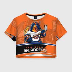 Футболка 3D укороченная женская New York Islanders, цвет: 3D-принт