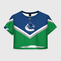 Футболка 3D укороченная женская NHL: Vancouver Canucks, цвет: 3D-принт