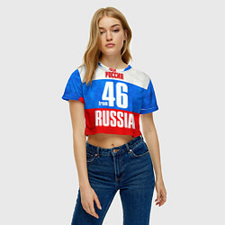 Футболка 3D укороченная женская Russia: from 46, цвет: 3D-принт — фото 2