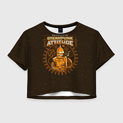 Футболка 3D укороченная женская Steampunk Attitude, цвет: 3D-принт