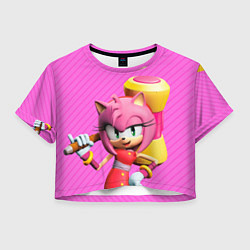 Футболка 3D укороченная женская Amy Rose, цвет: 3D-принт