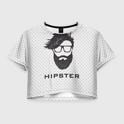 Футболка 3D укороченная женская Hipster, цвет: 3D-принт