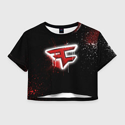 Футболка 3D укороченная женская FaZe Clan: Black collection, цвет: 3D-принт