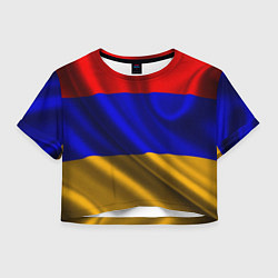 Футболка 3D укороченная женская Флаг Армения, цвет: 3D-принт