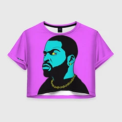Футболка 3D укороченная женская Ice Cube: Neon colour, цвет: 3D-принт