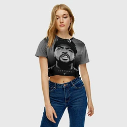 Футболка 3D укороченная женская Ice Cube: Gangsta, цвет: 3D-принт — фото 2