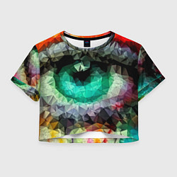 Футболка 3D укороченная женская Eyes swag, цвет: 3D-принт