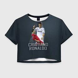 Футболка 3D укороченная женская Christiano Ronaldo, цвет: 3D-принт