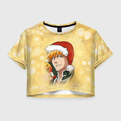 Футболка 3D укороченная женская Happy New Bleach!, цвет: 3D-принт