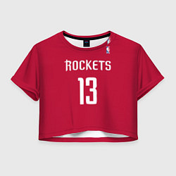 Футболка 3D укороченная женская Rockets: Houston 13, цвет: 3D-принт