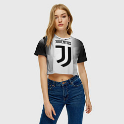 Футболка 3D укороченная женская FC Juventus: Silver Original, цвет: 3D-принт — фото 2