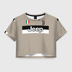 Футболка 3D укороченная женская FC Juventus: Away 18/19, цвет: 3D-принт