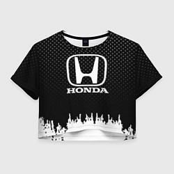 Футболка 3D укороченная женская Honda: Black Side, цвет: 3D-принт