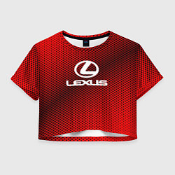 Футболка 3D укороченная женская Lexus: Red Carbon, цвет: 3D-принт