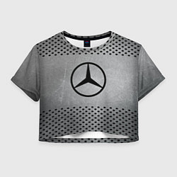Футболка 3D укороченная женская Mercedes-Benz: Hardened Steel, цвет: 3D-принт