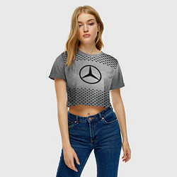 Футболка 3D укороченная женская Mercedes-Benz: Hardened Steel, цвет: 3D-принт — фото 2
