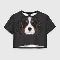 Футболка 3D укороченная женская Cavalier King Charles, цвет: 3D-принт