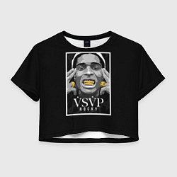 Футболка 3D укороченная женская ASAP Rocky: Gold Edition, цвет: 3D-принт