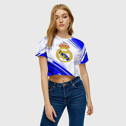 Футболка 3D укороченная женская Real Madrid, цвет: 3D-принт — фото 2