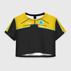 Футболка 3D укороченная женская Detroit: AP700 Yellow & Black, цвет: 3D-принт