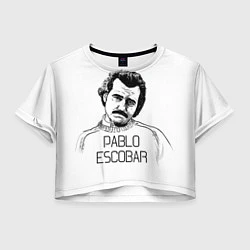 Футболка 3D укороченная женская Pablo Escobar, цвет: 3D-принт