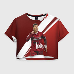 Футболка 3D укороченная женская Roberto Firmino, цвет: 3D-принт