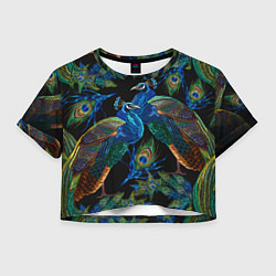 Женский топ Павлины - вышивка гладью