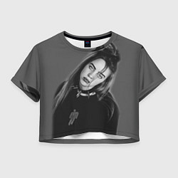 Футболка 3D укороченная женская BILLIE EILISH, цвет: 3D-принт