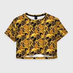 Женский топ Львы золотые узоры