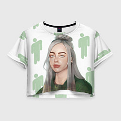 Футболка 3D укороченная женская Billie Eilish, цвет: 3D-принт