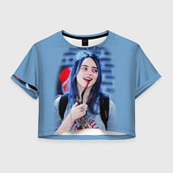 Футболка 3D укороченная женская BILLIE EILISH, цвет: 3D-принт