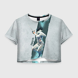 Футболка 3D укороченная женская Фехтовальщик, цвет: 3D-принт