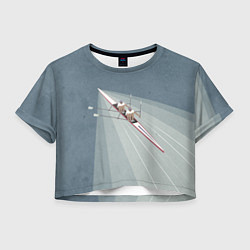 Футболка 3D укороченная женская Академические гребцы, цвет: 3D-принт