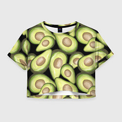 Футболка 3D укороченная женская Avocado background, цвет: 3D-принт