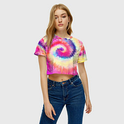 Футболка 3D укороченная женская Tie Dye vortex, цвет: 3D-принт — фото 2