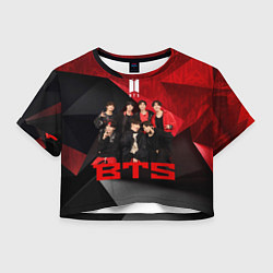 Футболка 3D укороченная женская BTS, цвет: 3D-принт