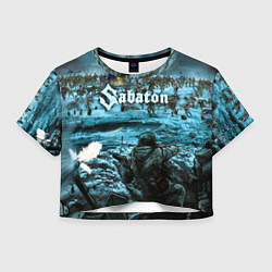 Футболка 3D укороченная женская Sabaton, цвет: 3D-принт