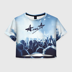 Футболка 3D укороченная женская Алиса, цвет: 3D-принт