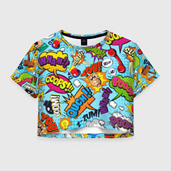 Футболка 3D укороченная женская COMICS ART, цвет: 3D-принт