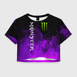 Футболка 3D укороченная женская MONSTER ENERGY, цвет: 3D-принт