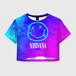 Футболка 3D укороченная женская NIRVANA НИРВАНА, цвет: 3D-принт